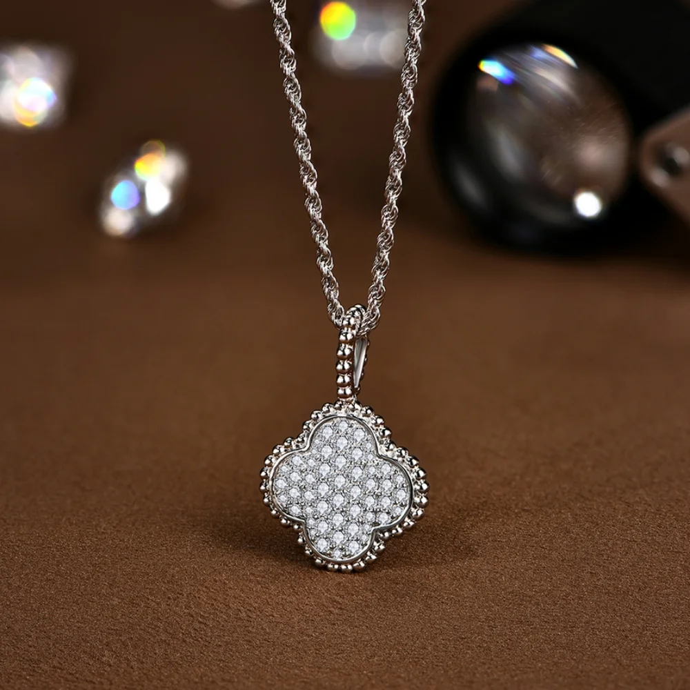 Sterling silver diamond necklace
